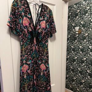 Sandro Multicolor Printed Midi Dress